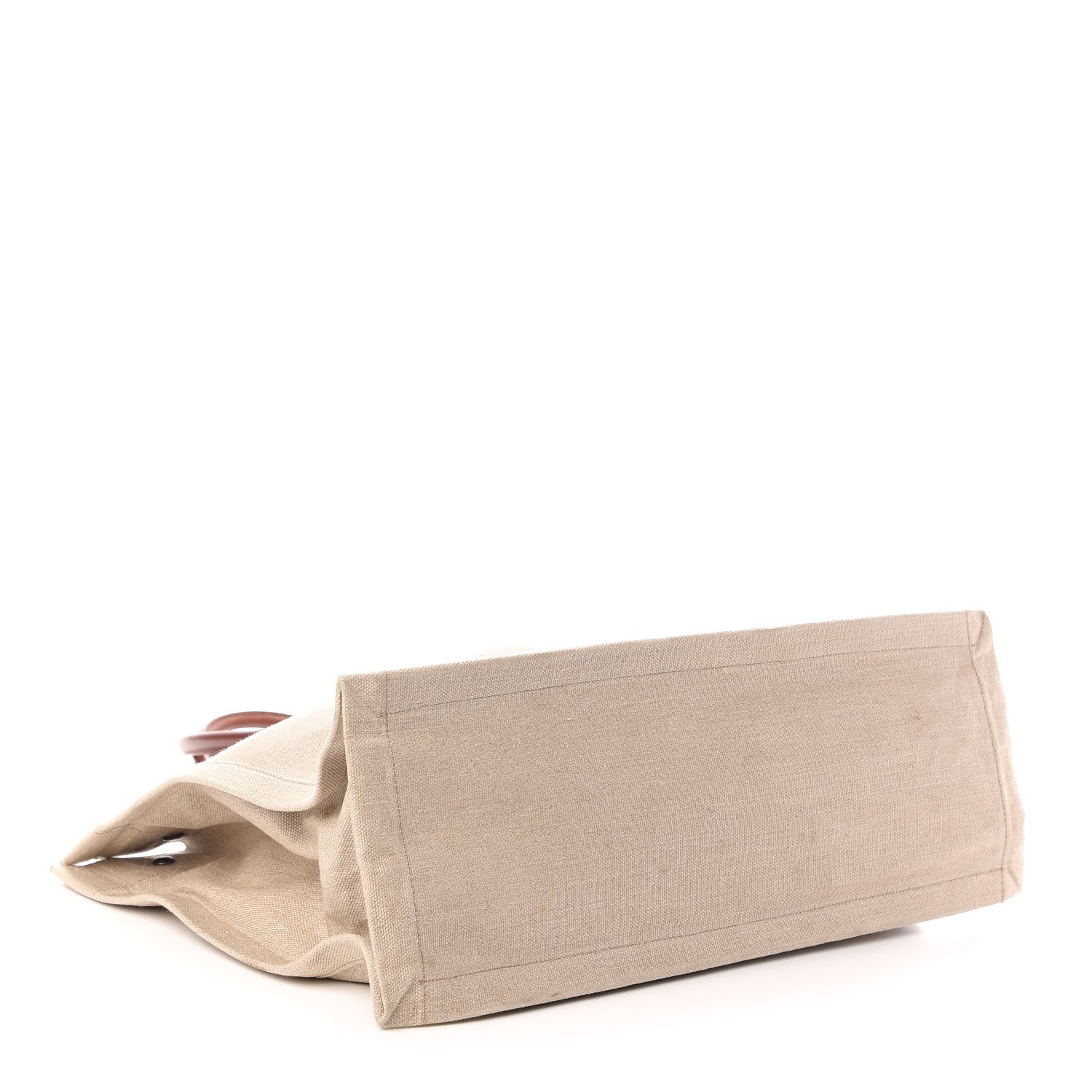 Saint Laurent Linen Calfskin Rive Gauche Tote Tan 4 of 10