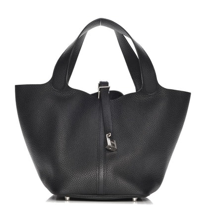 Hermes Taurillon Clemence Picotin Lock 22 MM Black 1 of 8