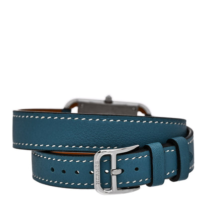 Hermes Stainless Steel Swift 23mm Cape Cod Double Tour Quartz Watch Blue Jean 3 of 4