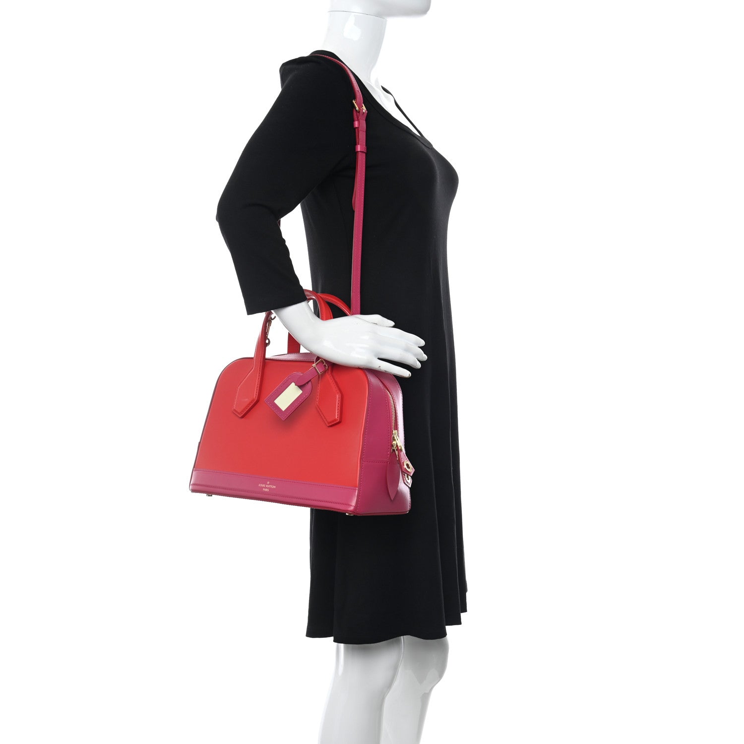 Louis Vuitton Calfskin Dora PM Rouge 2 of 15