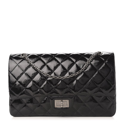 Chanel Distressed Patent Quilted 2.55 Reissue 227 Flap Black 1 of 12