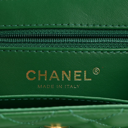 Chanel Shiny Aged Calfskin Quilted Nano Kelly Shopper Green 6 of 15
