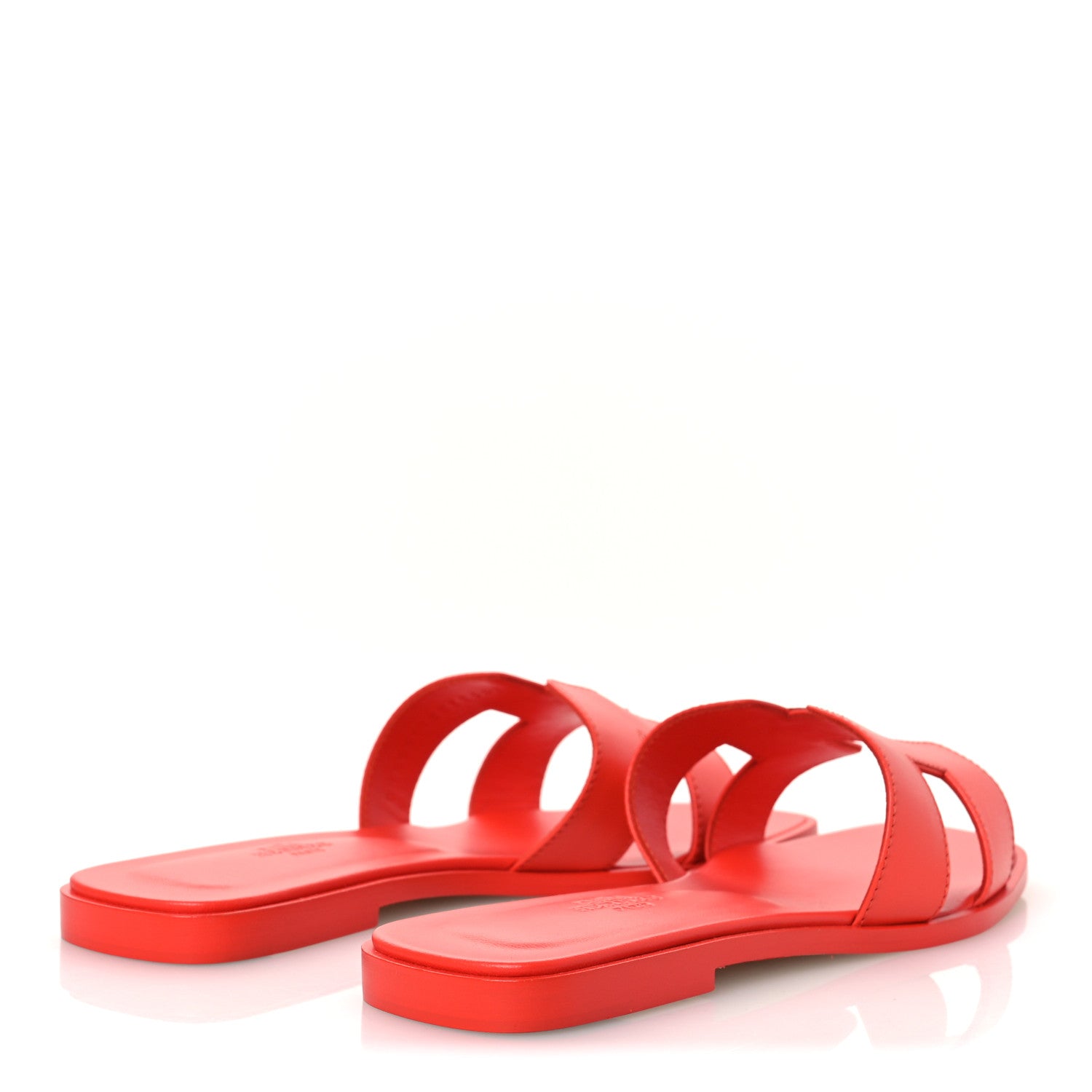 Hermes Box Calfskin Oran Sandals 37.5  Rose Vermillon 5 of 11