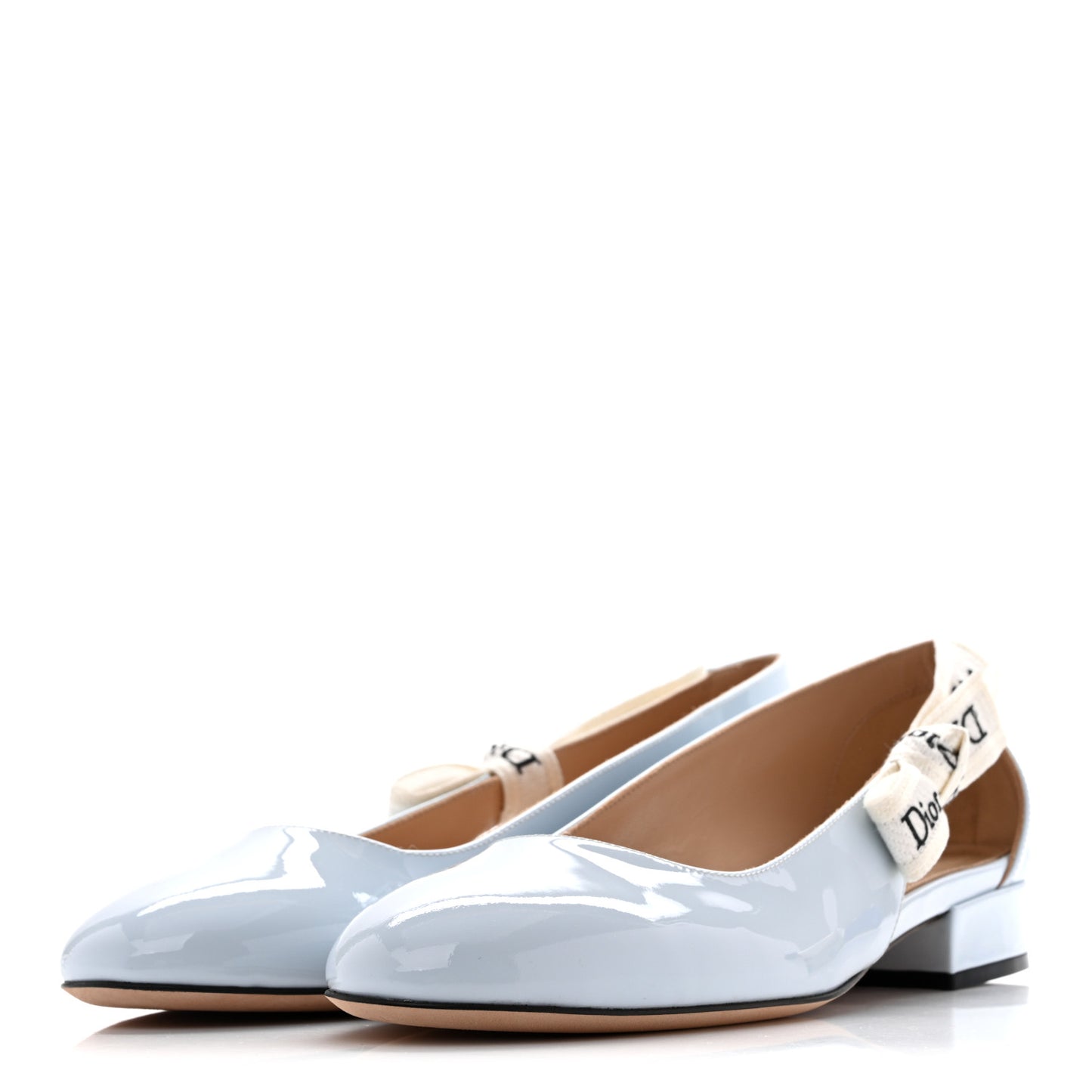 Patent Calfskin J'Adior 20mm Pumps 37.5 Ice Lagoon