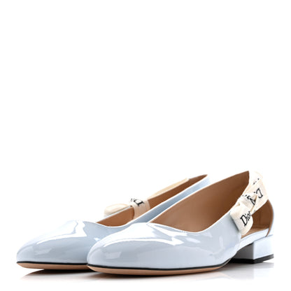 Christian Dior Patent Calfskin J'Adior 20mm Pumps 37.5 Ice Lagoon 4 of 10