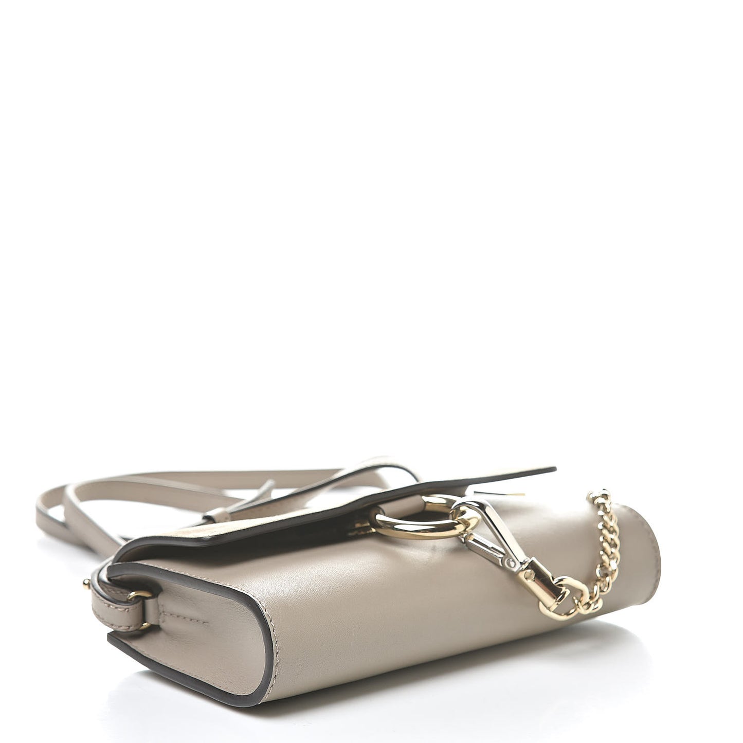 Suede Calfskin Mini Faye Shoulder Bag Motty Grey