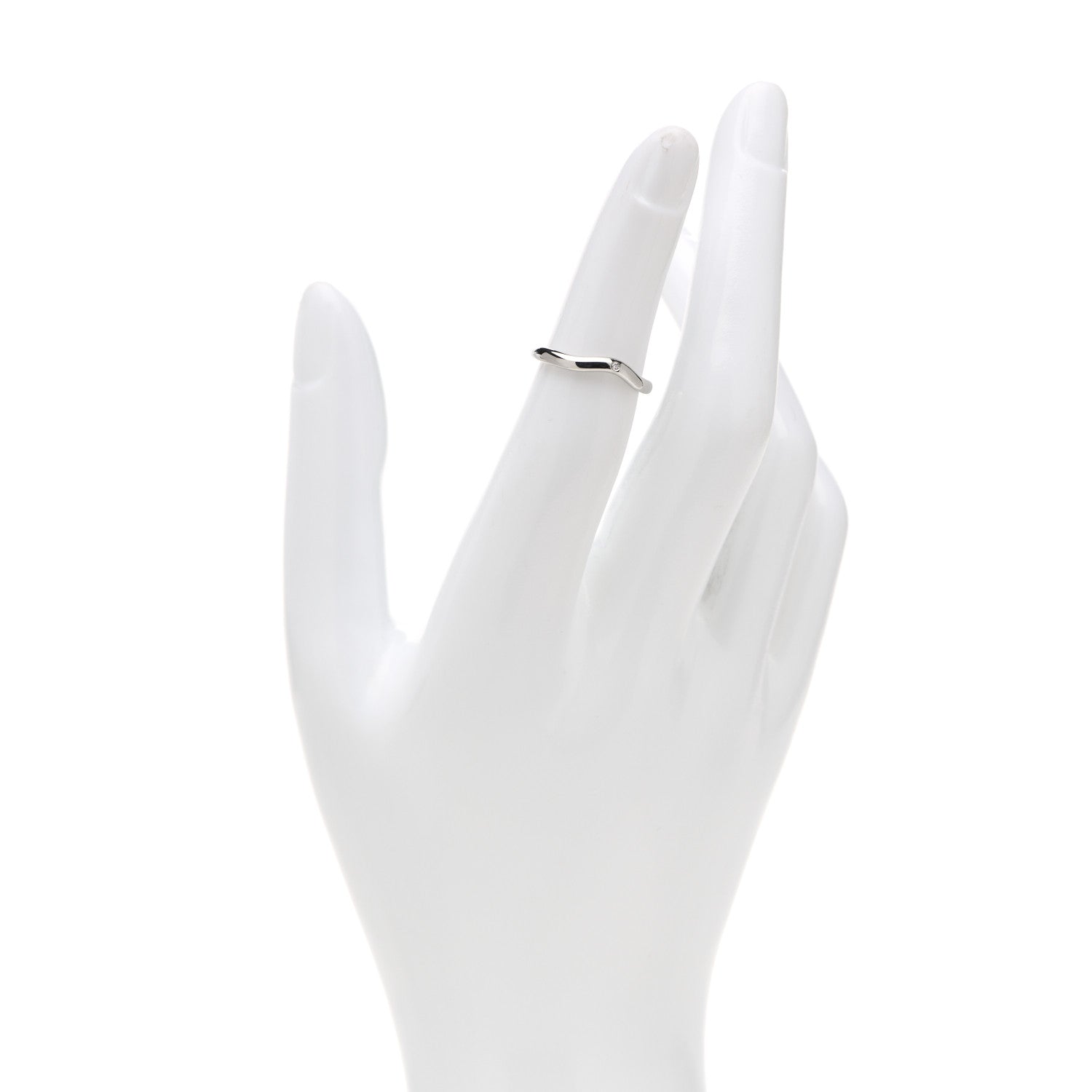 Tiffany Platinum Diamond 2mm Elsa Peretti Band Ring 48 4.5 2 of 5