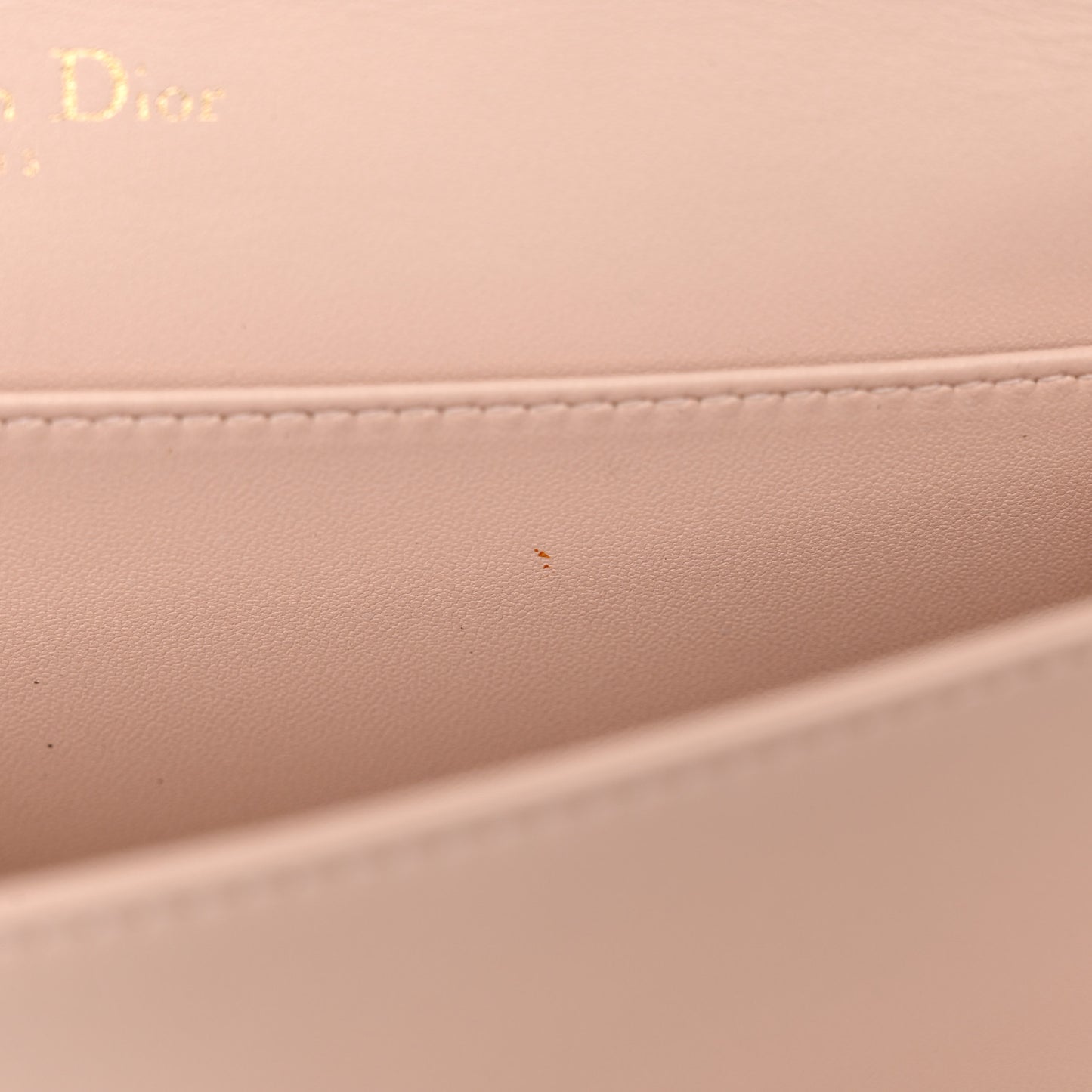 Lambskin Cannage Lady Dior Pouch Beige