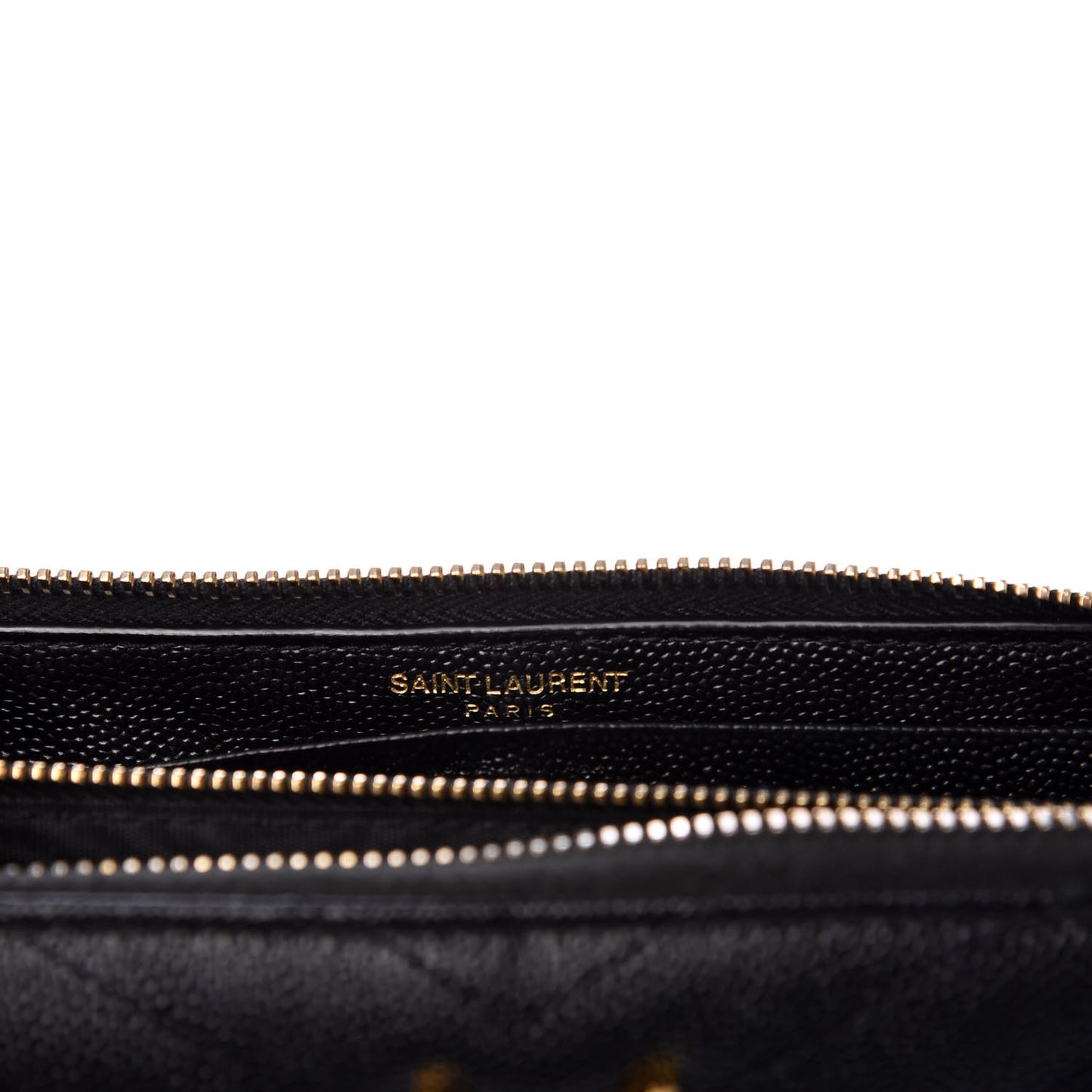 Grain De Poudre Matelasse Chevron Monogram Zip Around Wallet Black