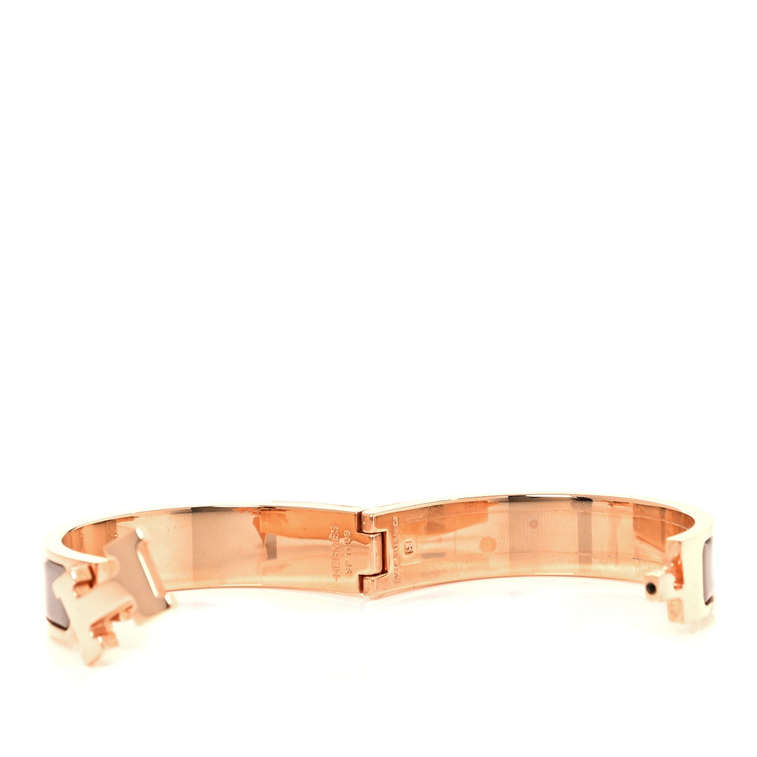 Hermes Enamel Clic Clac H Narrow Bracelet PM Marron Glace 4 of 6