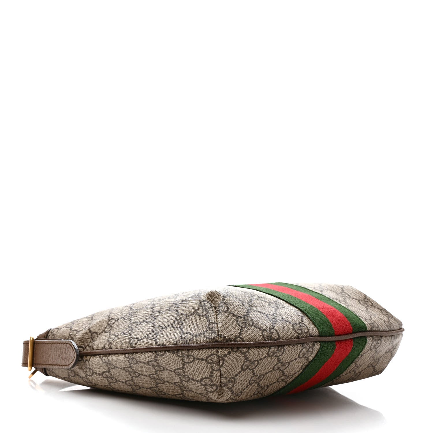 Gucci GG Supreme Monogram Textured Dollar Calfskin Web Small Ophidia Half Moon Hobo Beige Ebony New Acero 4 of 9