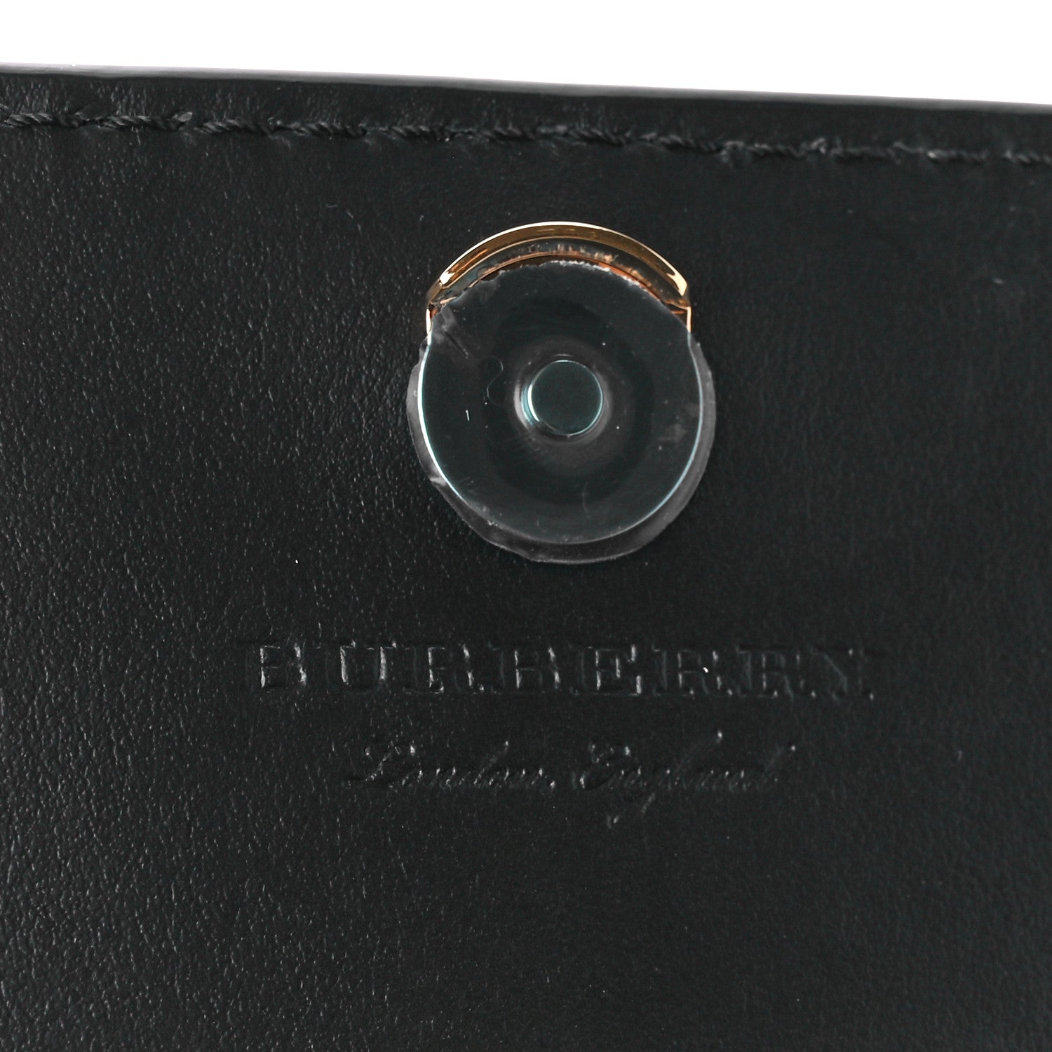 Burberry Derby Calfskin House Check Wallet On Chain Black 7 of 10