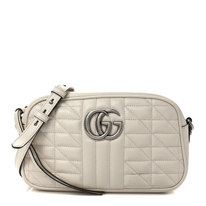 Gucci Calfskin Matelasse Aria Small GG Marmont Chain Shoulder Bag Mystic White 1 of 10