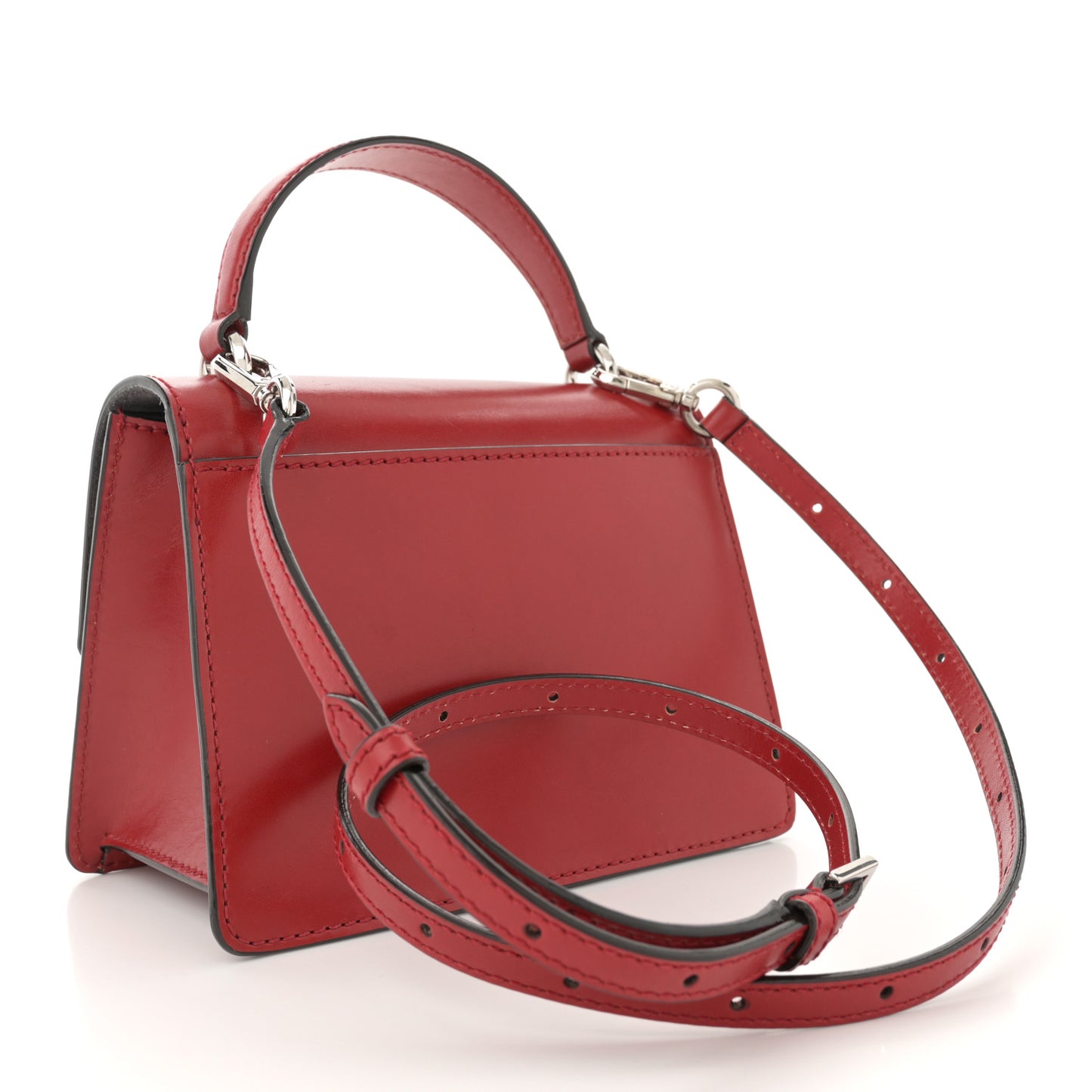 Calfskin Mini Madeline Top Handle Satchel Red