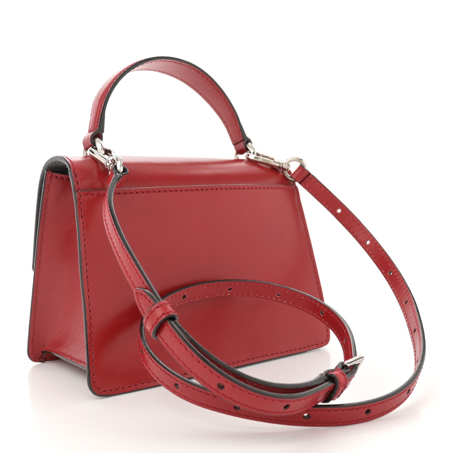 Jimmy Choo Calfskin Mini Madeline Top Handle Satchel Red 3 of 12