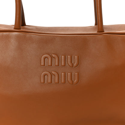 Miu Miu Soft Calf Softy Large Beau Top Handle Bag Cognac 7 of 10