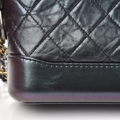 Chanel Iridescent Aged Calfskin Quilted Small Gabrielle Hobo Black 7 of 10