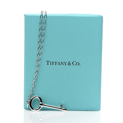 Tiffany Sterling Silver Oval Key Pendant Link Necklace 5 of 5