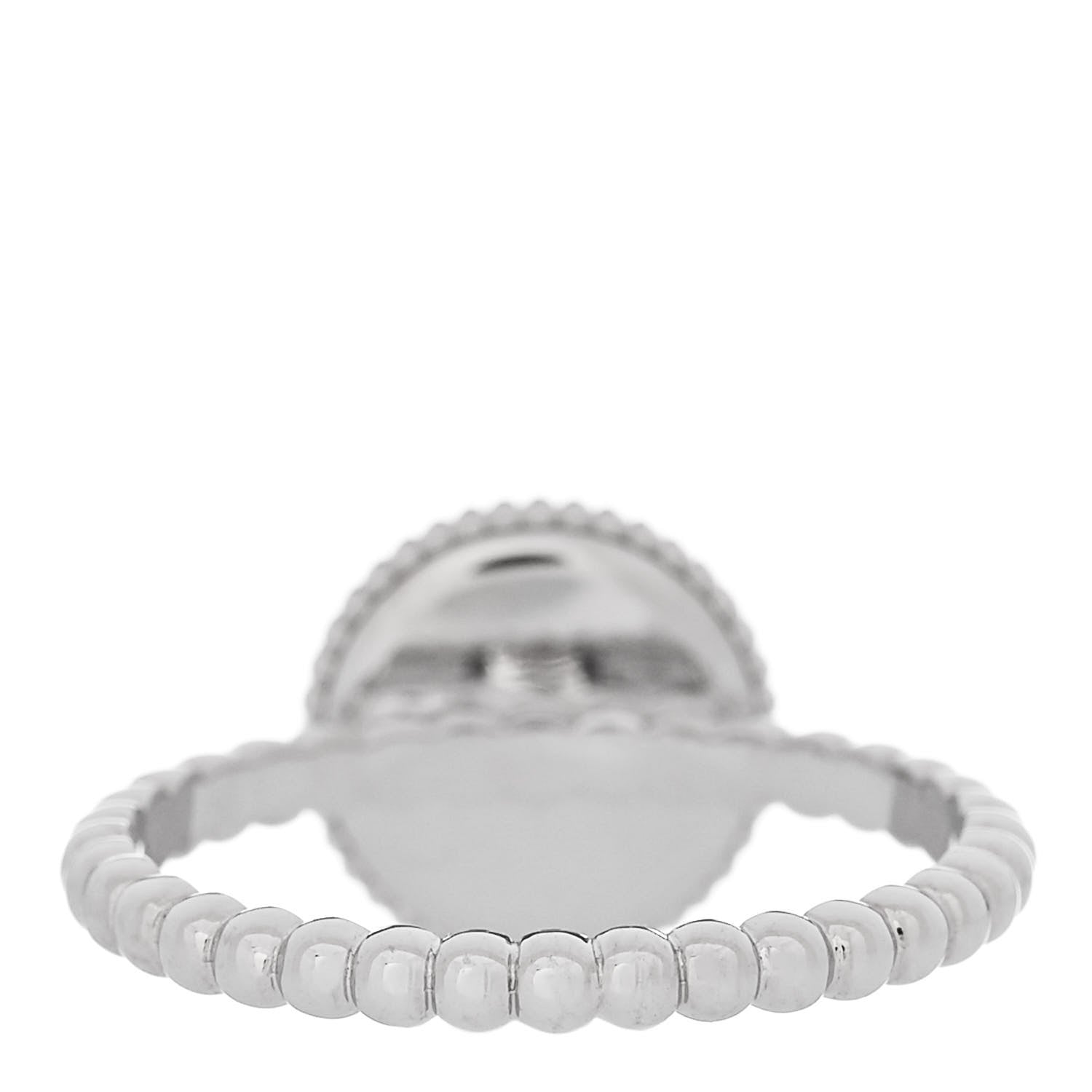 Christian Dior 18K White Gold Diamond Rose Des Vents Pave Ring 52 6 4 of 5