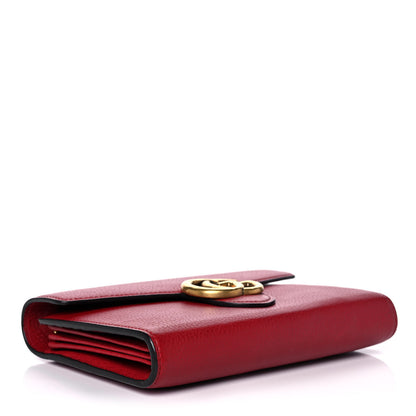 Gucci Calfskin GG Marmont Chain Wallet Vulcanic Red 4 of 11