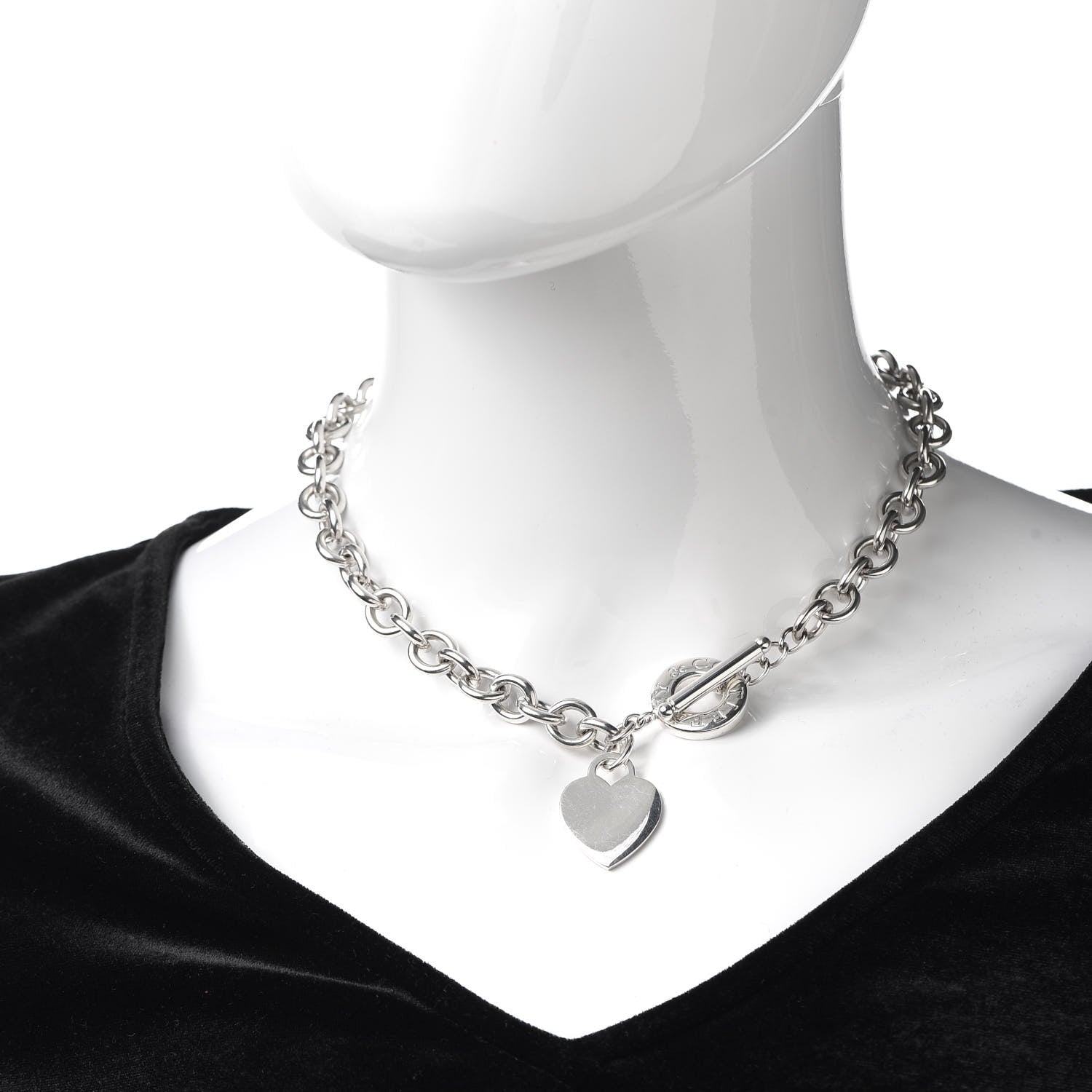 Tiffany Sterling Silver Heart Tag Toggle Necklace 2 of 5
