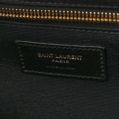Saint Laurent Grain De Poudre Textured Mixed Matelasse Large Triquilt Monogram Satchel Crema Soft 6 of 12
