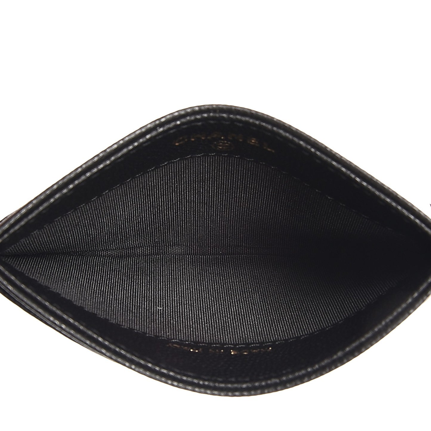 Caviar Camellia Embossed Card Holder Black