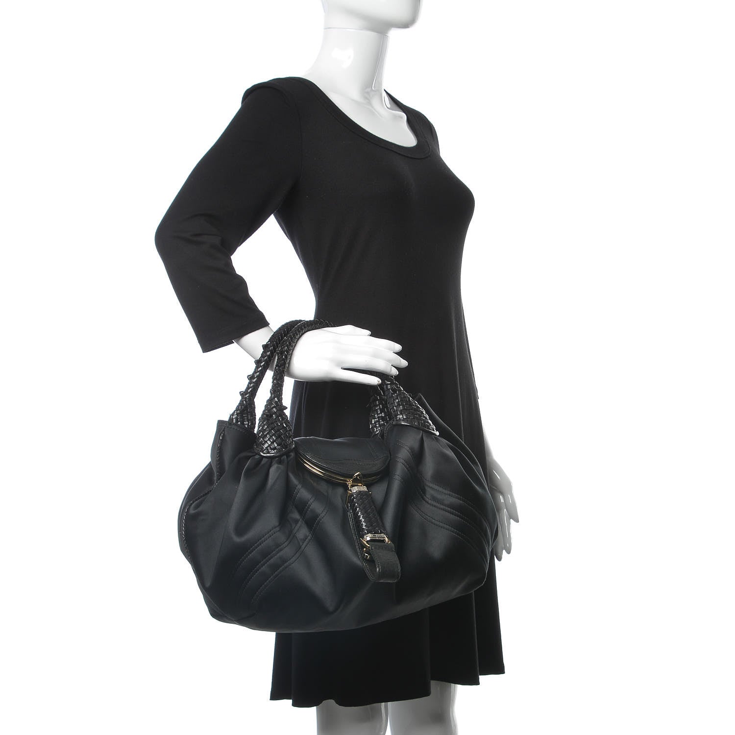 Fendi Satin Nappa Spy Black 2 of 12