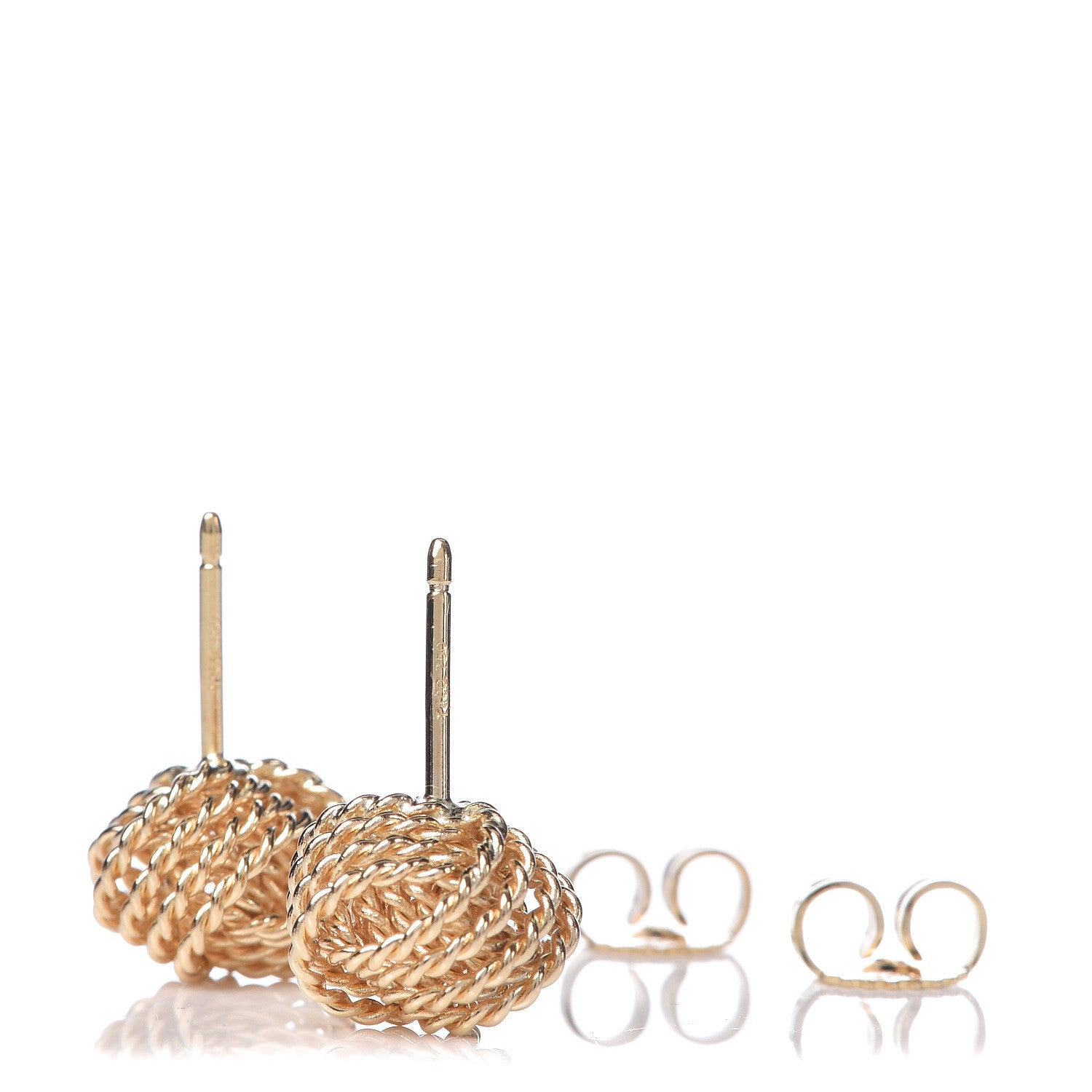 Tiffany 18K Yellow Gold Twist Knot Earrings 3 of 5