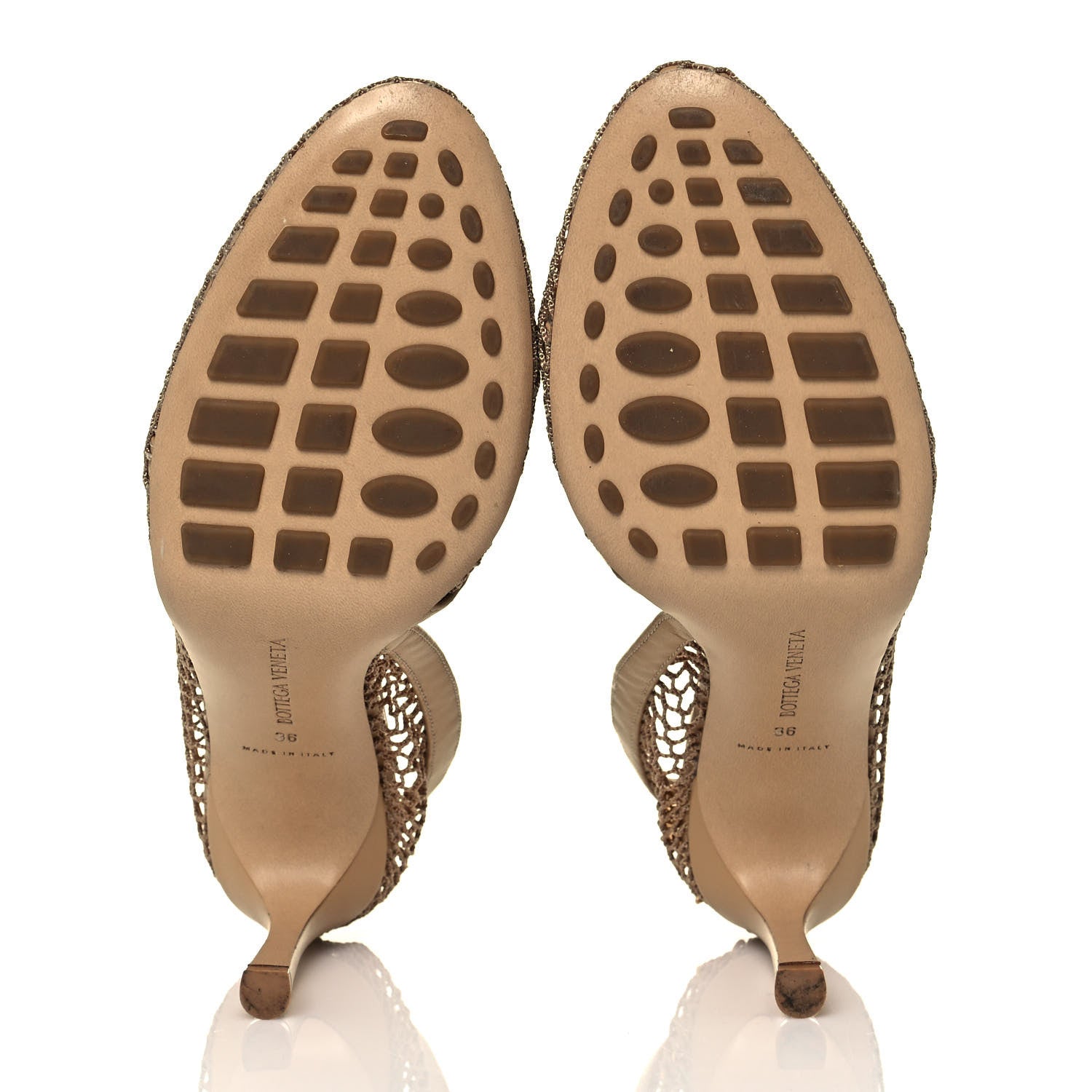 Bottega Veneta Mesh Nappa Chunky Chain Sandals 36 Beige Pony 5 of 8