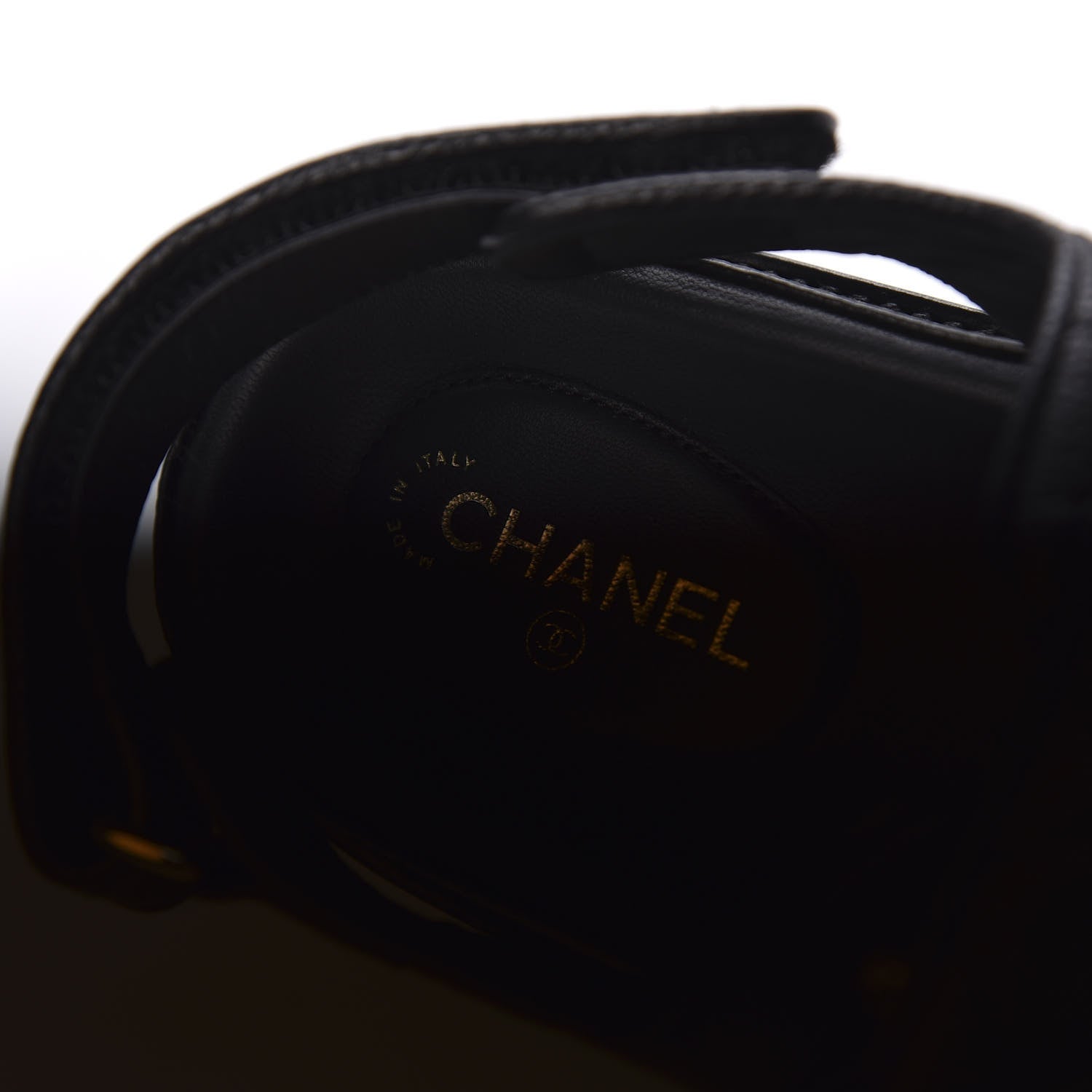 Chanel Grained Calfskin Velcro Dad Sandals 40 Black 7 of 10