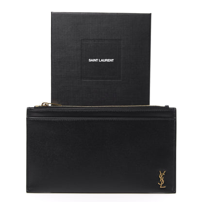 Saint Laurent Smooth Calfskin Monogram Bill Pouch Black 9 of 9