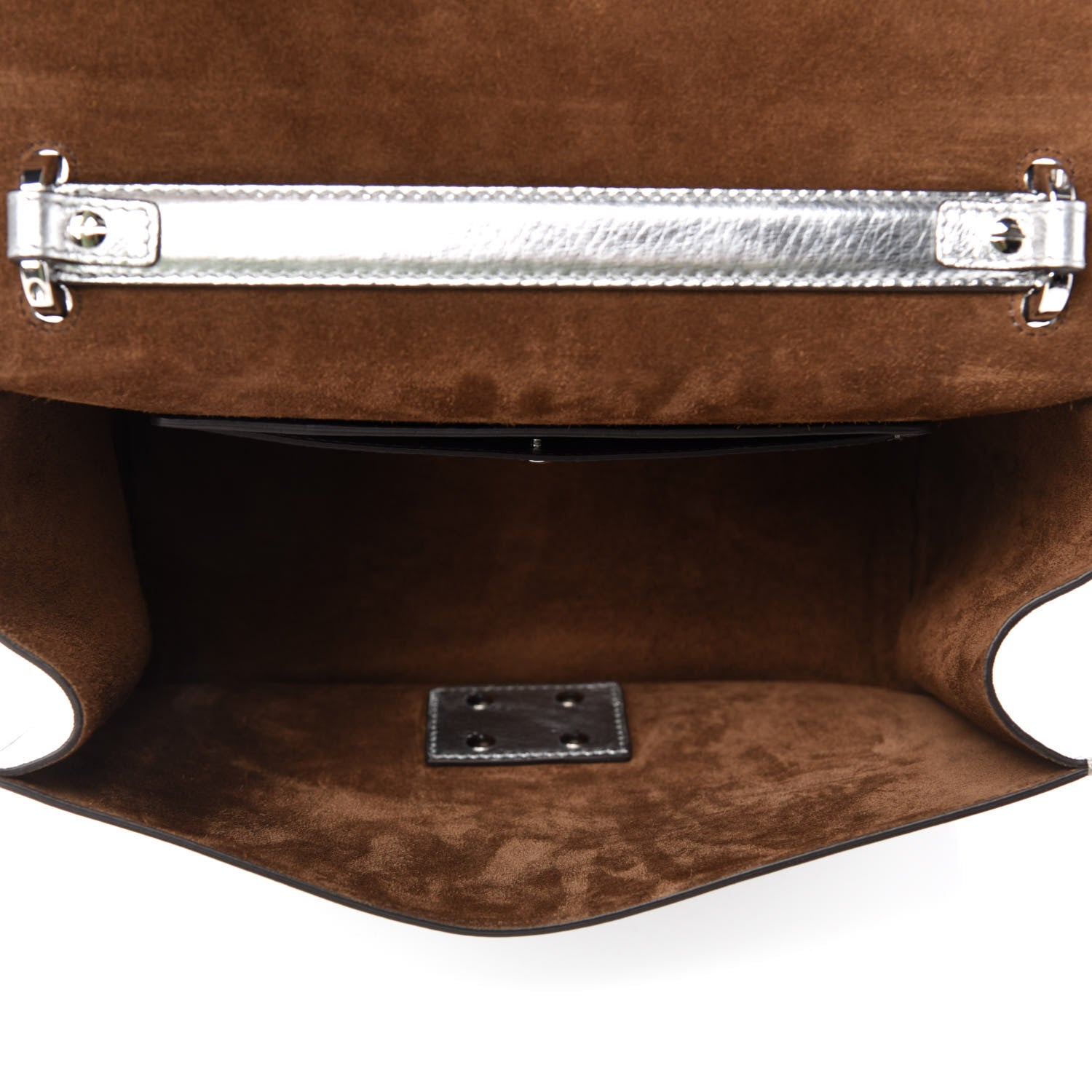 Fendi Vitello Catalan Mirror F is Fendi Kan U Shoulder Bag Argento 5 of 12