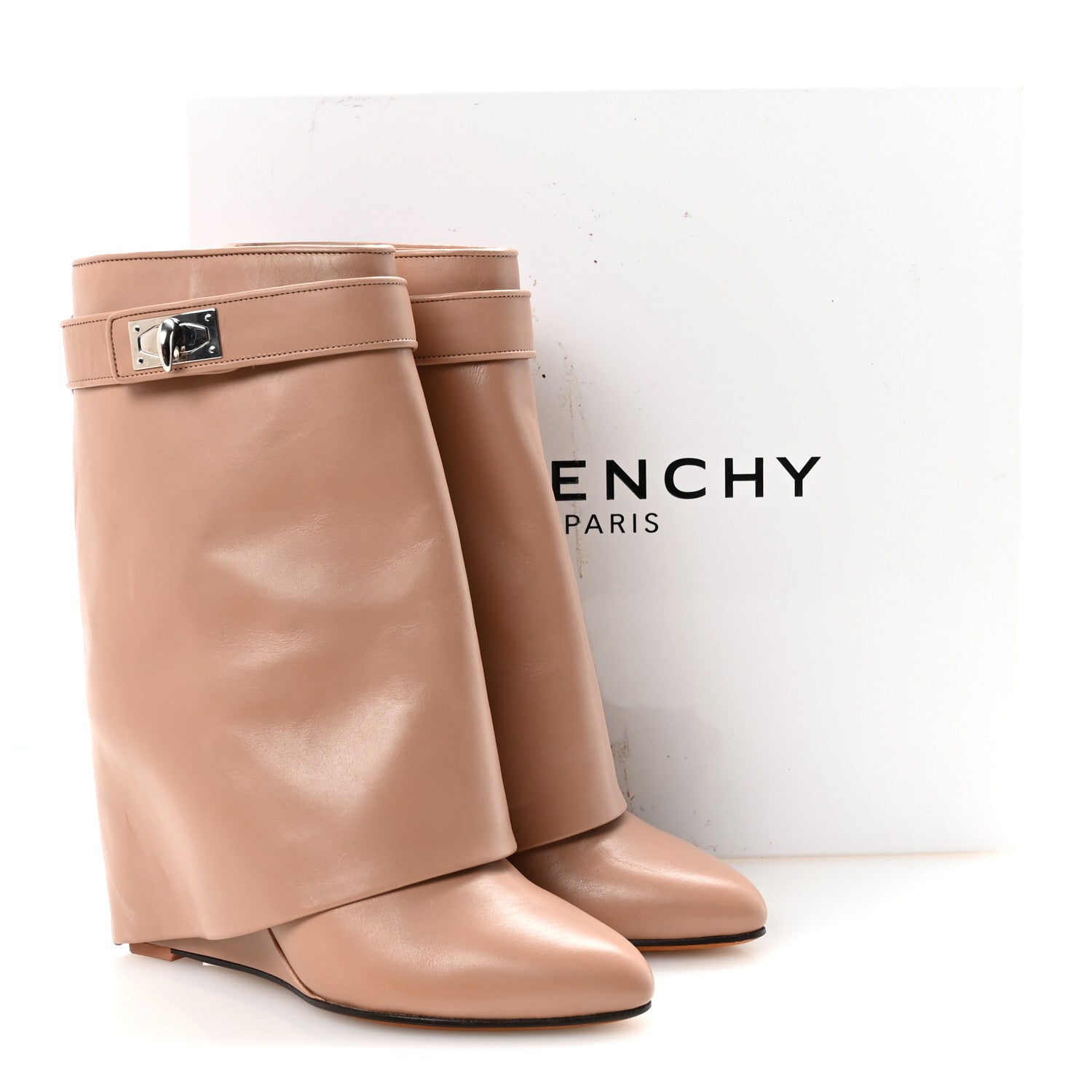 Givenchy Calfskin Shark Lock Ankle Boots 37 Vieux Rose 9 of 9