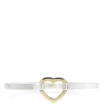 Tiffany Sterling Silver 18K Yellow Gold Heart Buckle Bracelet 1 of 3