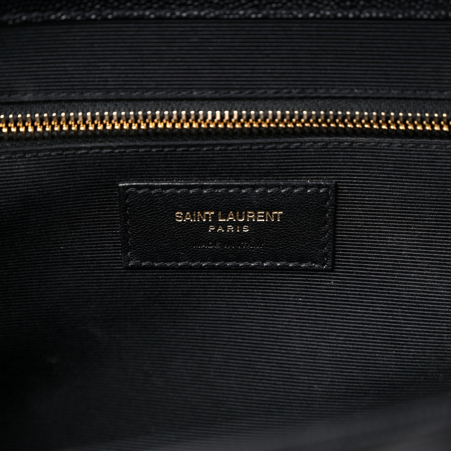 Grain De Poudre Matelasse Chevron Large Monogram Satchel Black