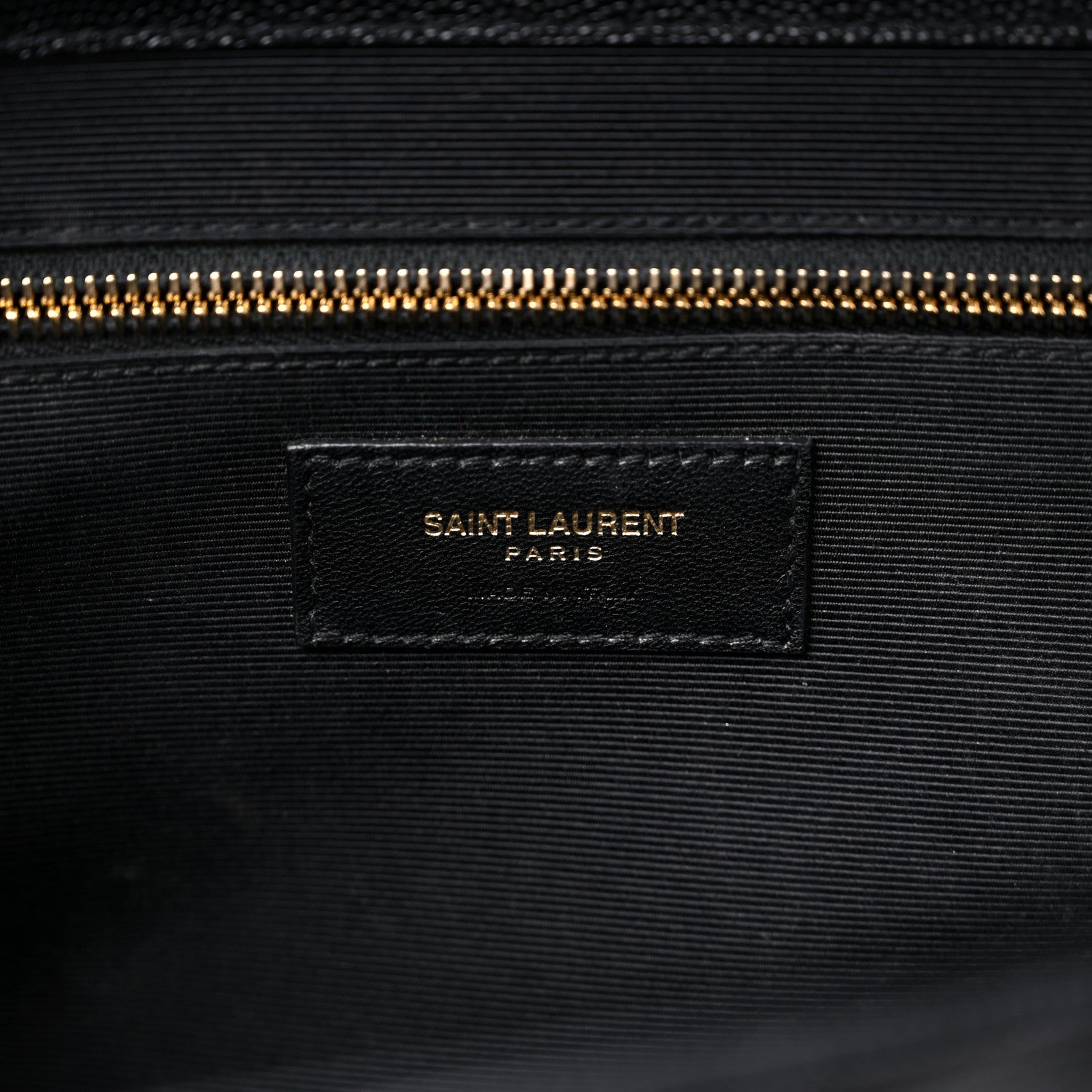 Saint Laurent Grain De Poudre Matelasse Chevron Large Monogram Satchel Black 7 of 11