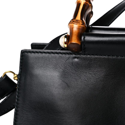 Gucci Nappa Bamboo Small Nymphaea Top Handle Bag Black 16 of 20