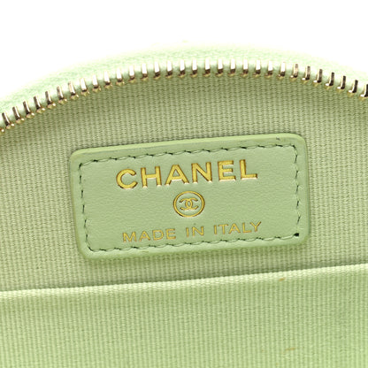 Chanel Caviar Quilted Round Handle With Care Vanity With Chain Light Green 6 of 11