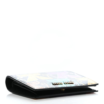 Miu Miu Goatskin Madras Cat Compact Wallet Black 4 of 7