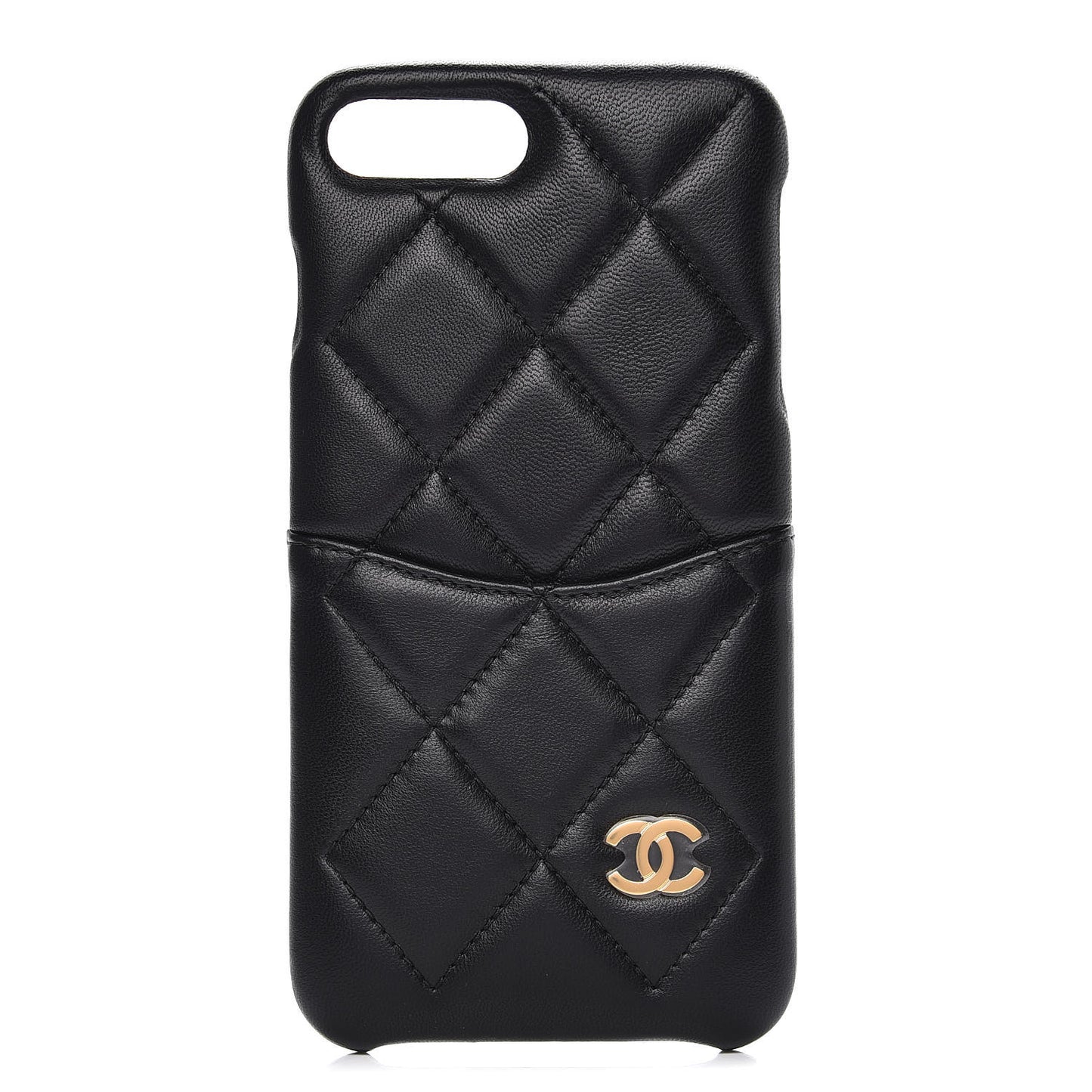 Lambskin Quilted iPhone 7/8 Coco Tech Case Black