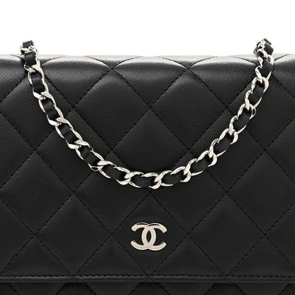Chanel Lambskin Quilted Wallet On Chain WOC Black 8 of 11