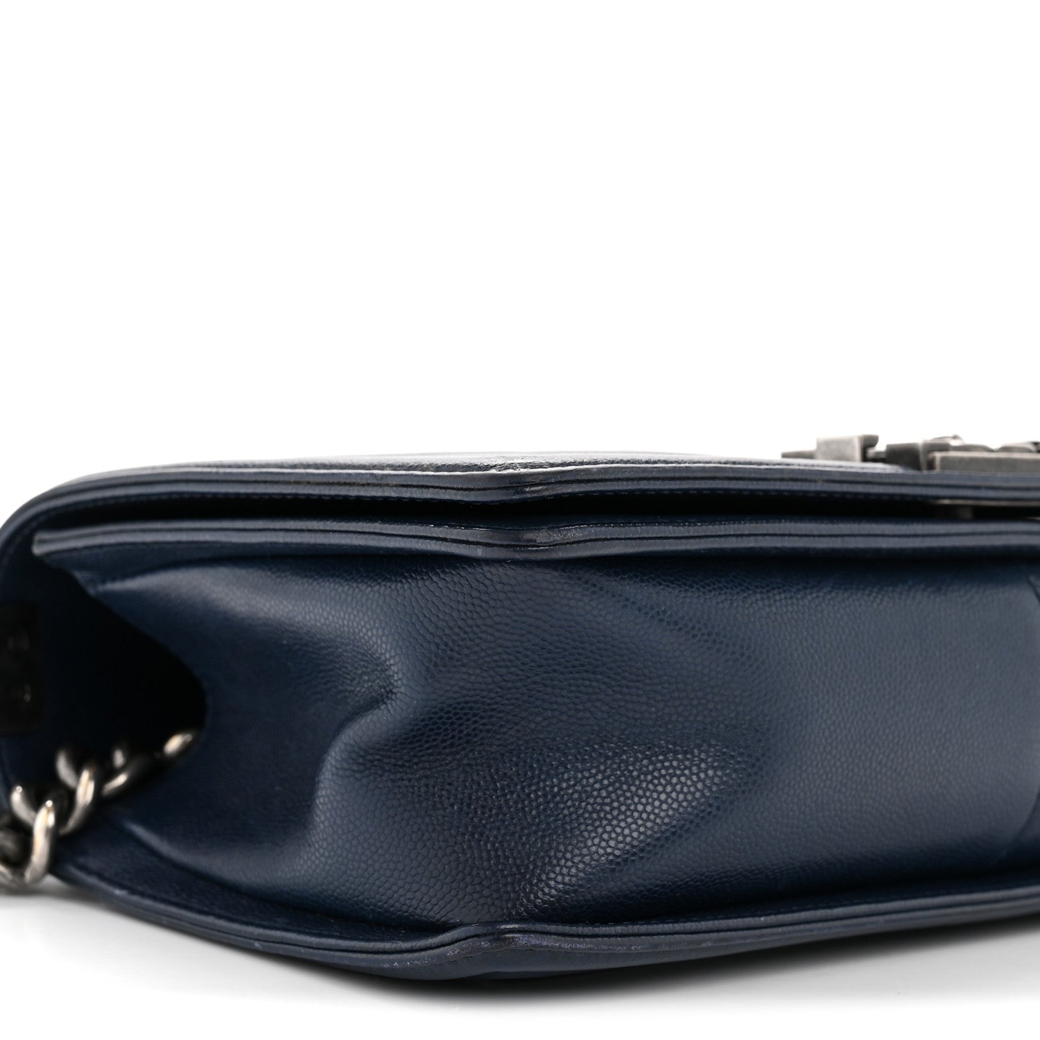 Chanel Caviar Chevron Quilted Medium Boy Flap Navy 9 of 13