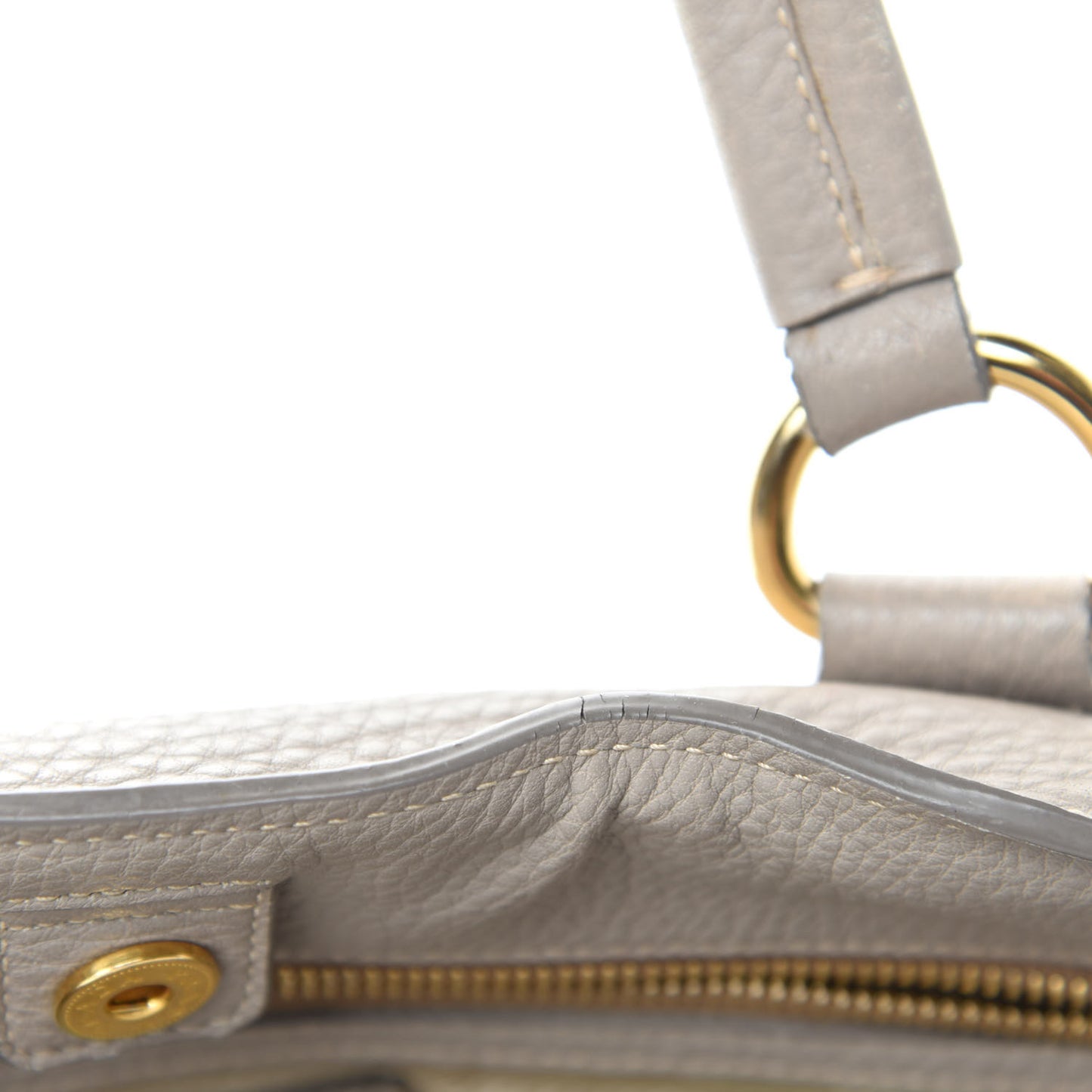 Vitello Daino Side Zip Tote Pomice
