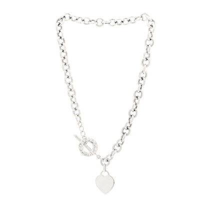 Tiffany Sterling Silver Heart Tag Toggle Necklace 3 of 5