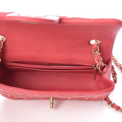 Chanel Lambskin Quilted Studded Mini Rectangular Flap Pink 5 of 10