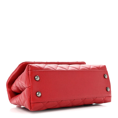 Chanel Caviar Quilted Mini Coco Handle Flap Red 4 of 12