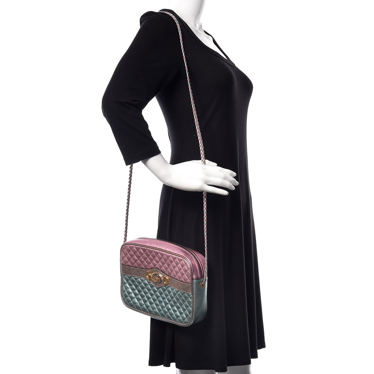 Laminated Nappa Trapuntata Small Zumi Shoulder Bag Rosa Lago Rame