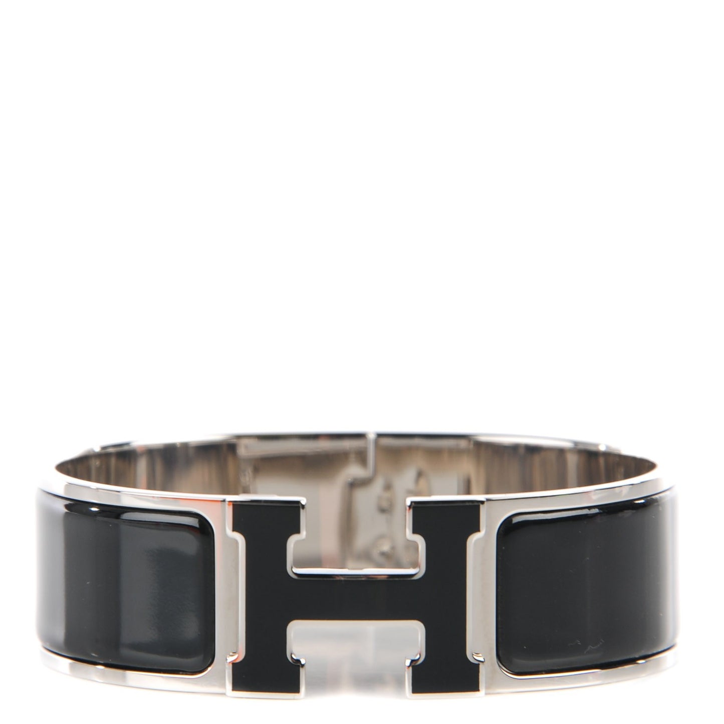 Enamel Wide Clic Clac H Bracelet GM Black