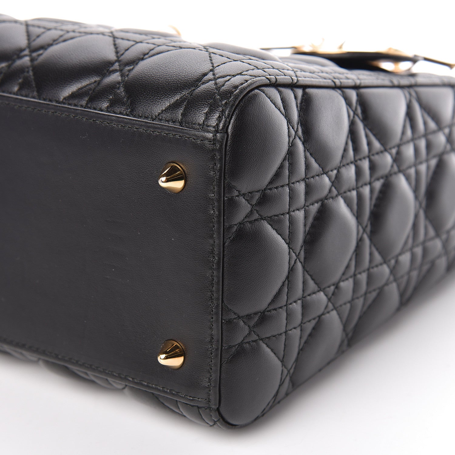 Christian Dior Lambskin Cannage Medium Lady Dior Black 6 of 11